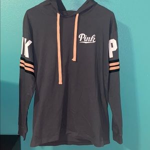 PINK GRAY light weight hoodie.